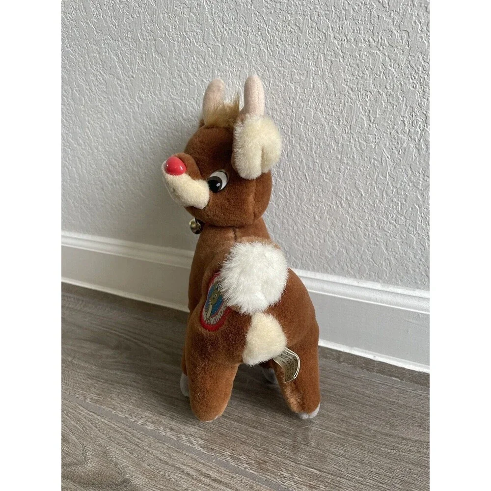Vintage applause Rudolph Red Nose Reindeer With Original Ear Tag plush 12” EUC